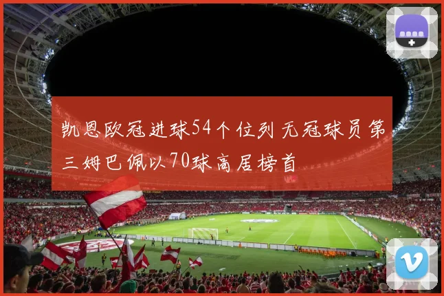 凯恩欧冠进球54个位列无冠球员第三姆巴佩以70球高居榜首